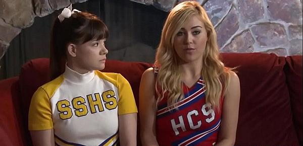  Lesbian cheerleading teen gets pussy eaten